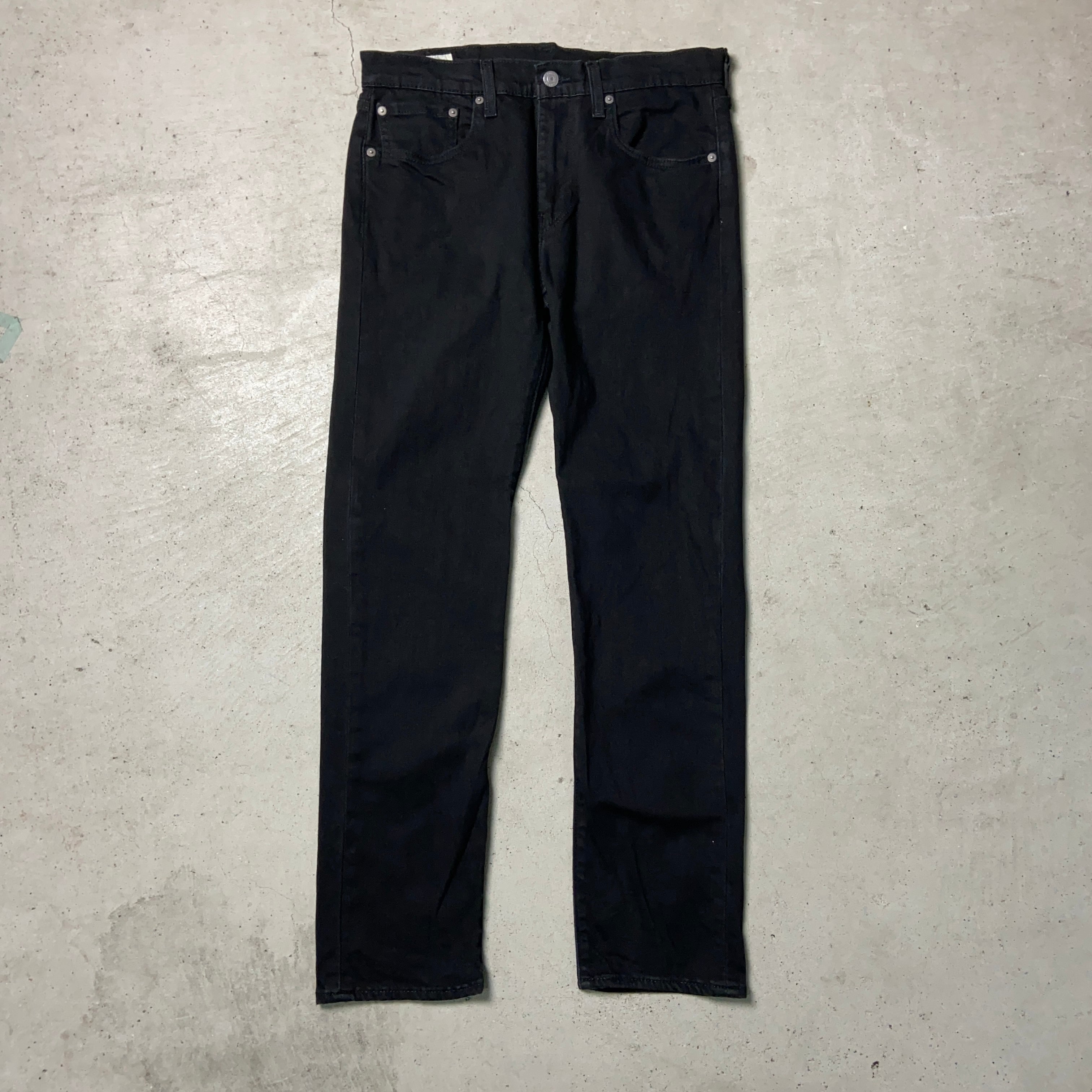 Levi's リーバイス 502 レギュラーテーパード ストレッチデニムパンツ メンズW31 古着 ブラックデニム 黒【デニムパンツ ...