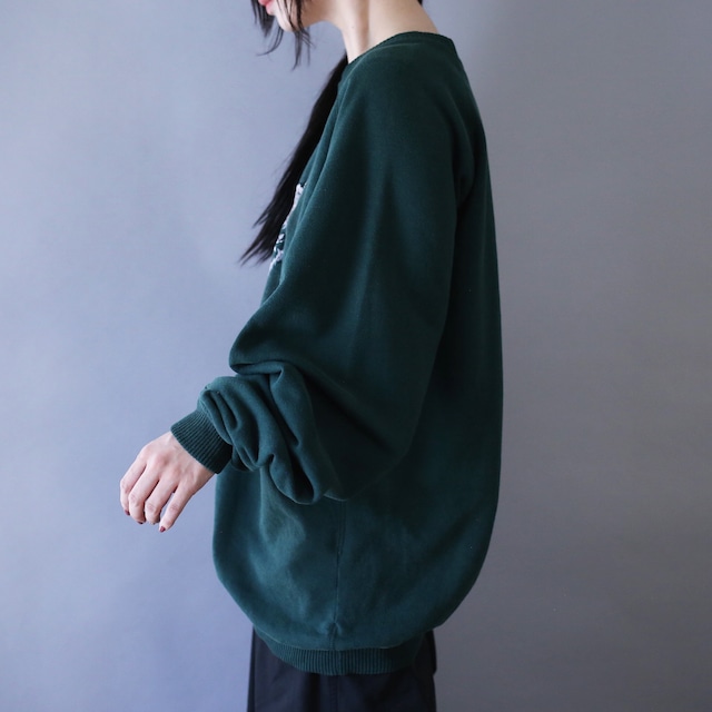 "刺繍×狼" good animal design over silhouette sweatshirt