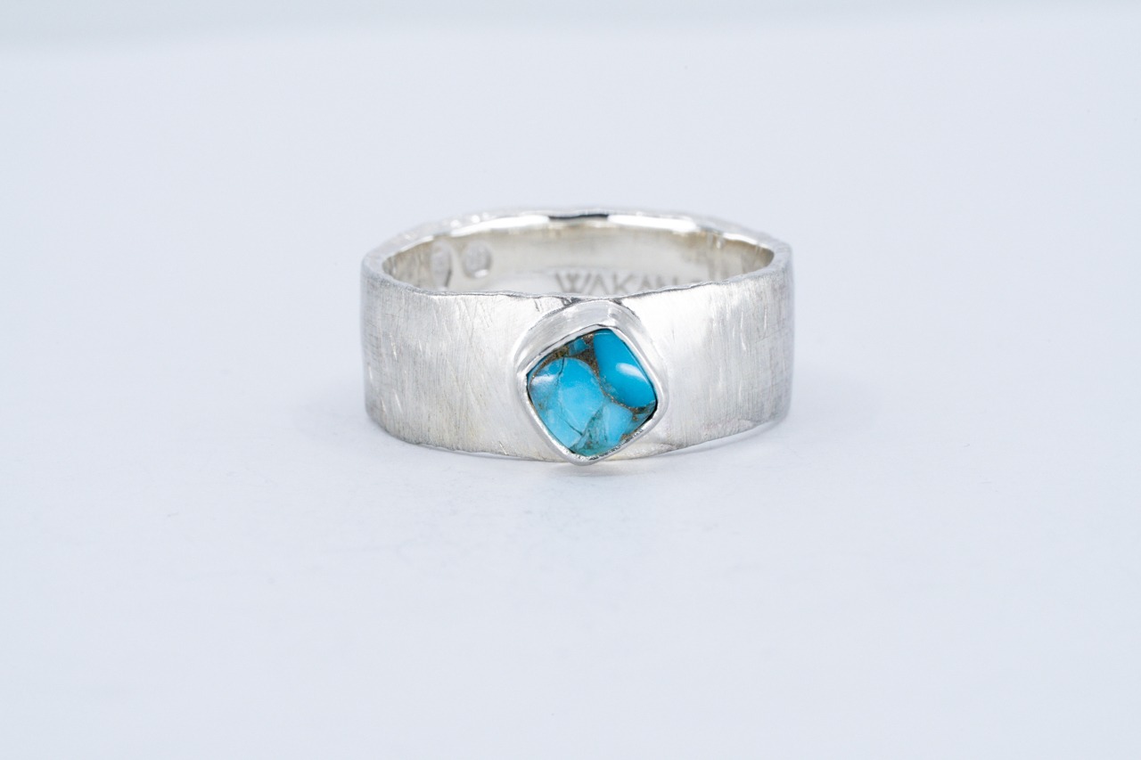 R-113 Bark Ring(M) turquoise