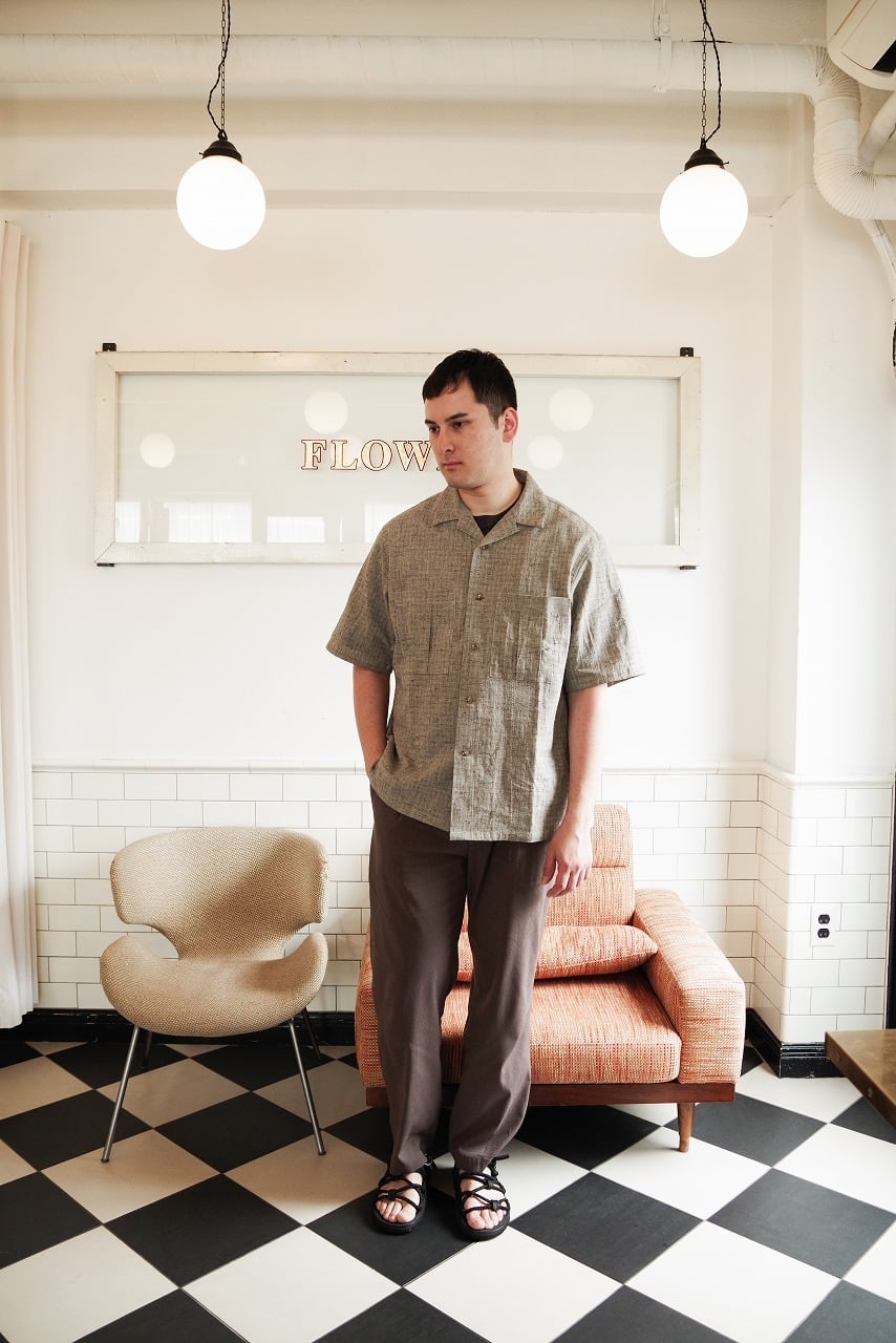 Nepped Check Open Collar Shirt
