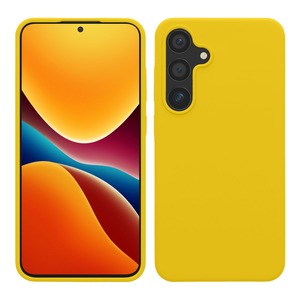 【在庫のみ】kwmobile スマホケース Samsung Galaxy S24 Plus対応 ケース - TPU リキッド シリコン カバー - 耐衝撃 傷防止 サラサラ case まばゆい イエロー