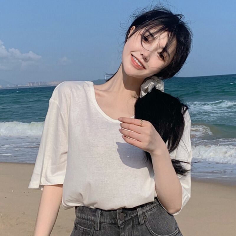 Tシャツ シャツ サマー薄手ルーズレッド 夏物 YY-ファッション30004508546