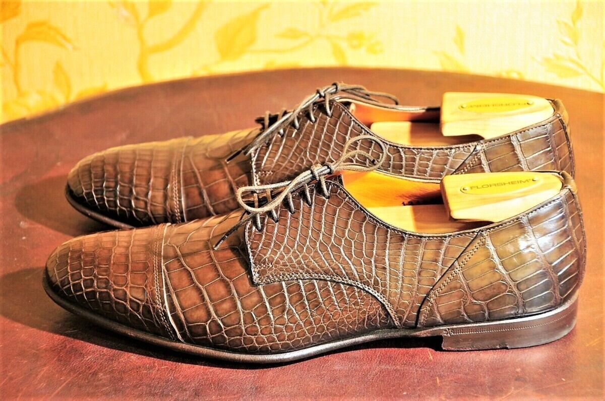 まもなく終了！！【新品】サントーニ　リアルクロコダイル　ダークブラウン まもなく終了！！【新品】サントーニ リアルクロコダイル ダーク