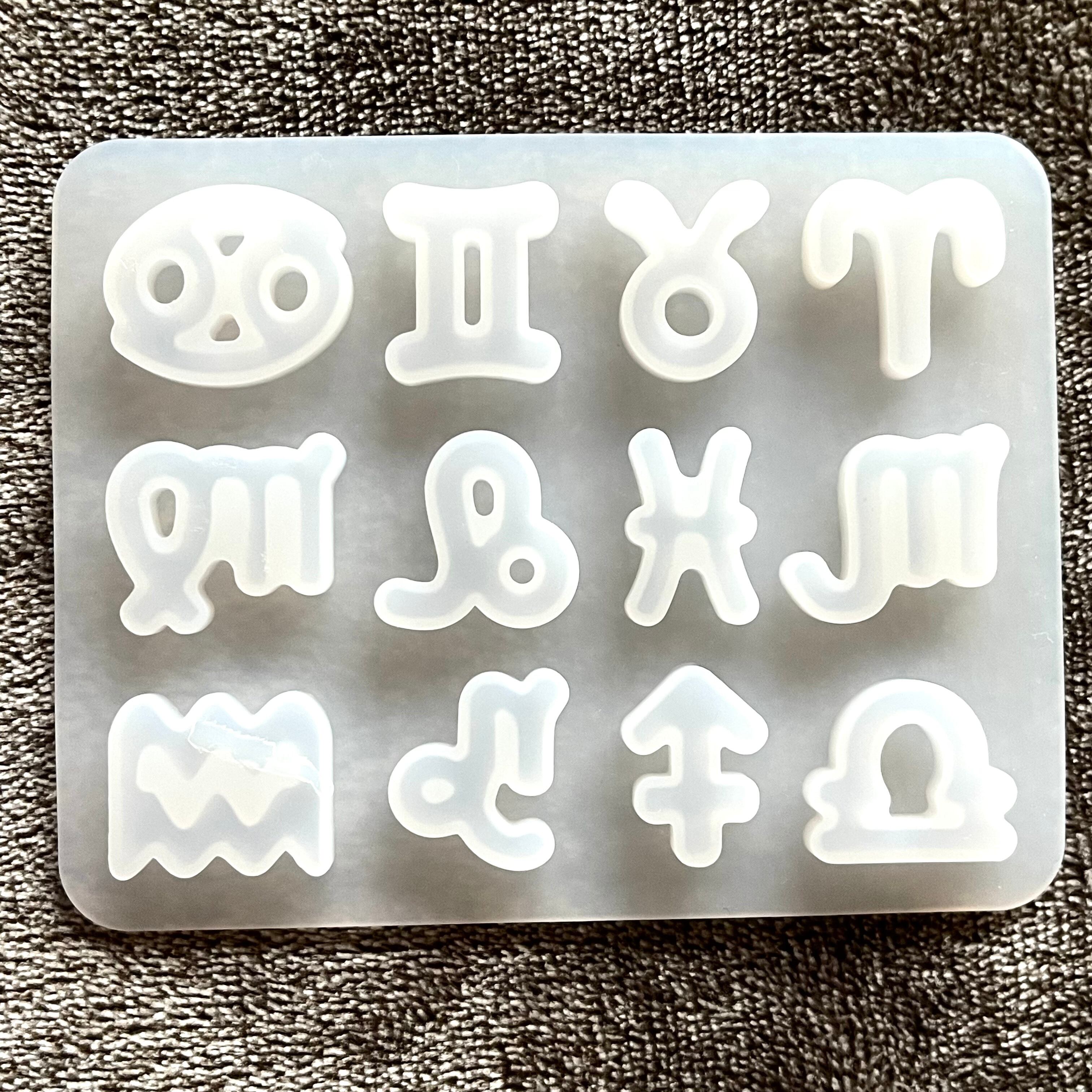 12星座プックリ3D☆シリコンモールド☆ オルゴナイトの材料・素材屋スミ子 星座のシリコンモールド