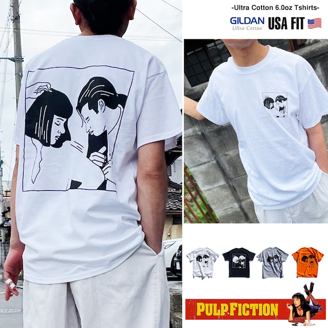 パルプフィクション 「DANCE」「Twist Contest」 PULP FICTION 映画Tシャツ 90s カルトムービー【GILDAN USA】 2000-pf-dance