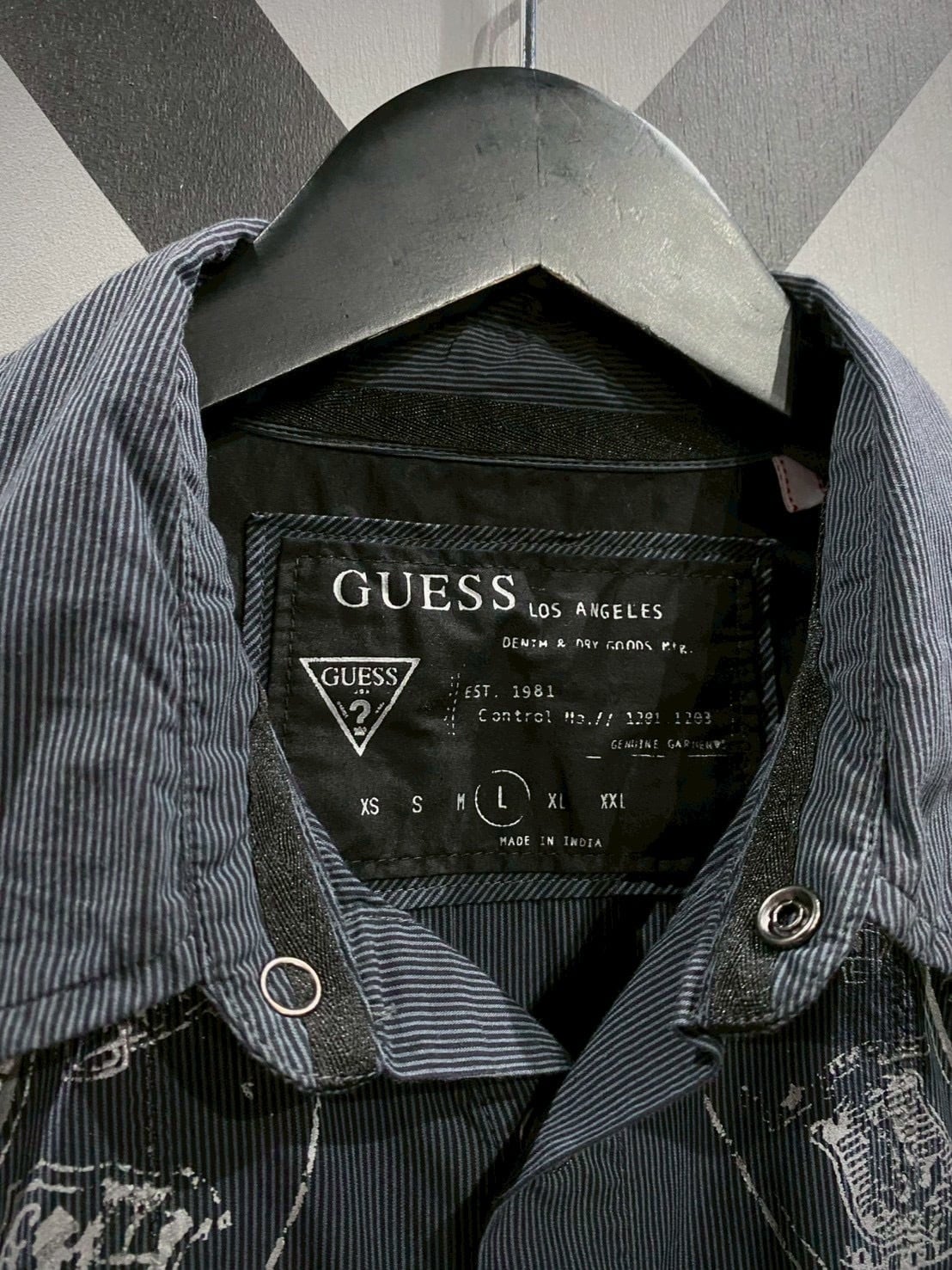 X VINTAGE】“GUESS” Special Gothic Design Vintage L/S Western Shirt