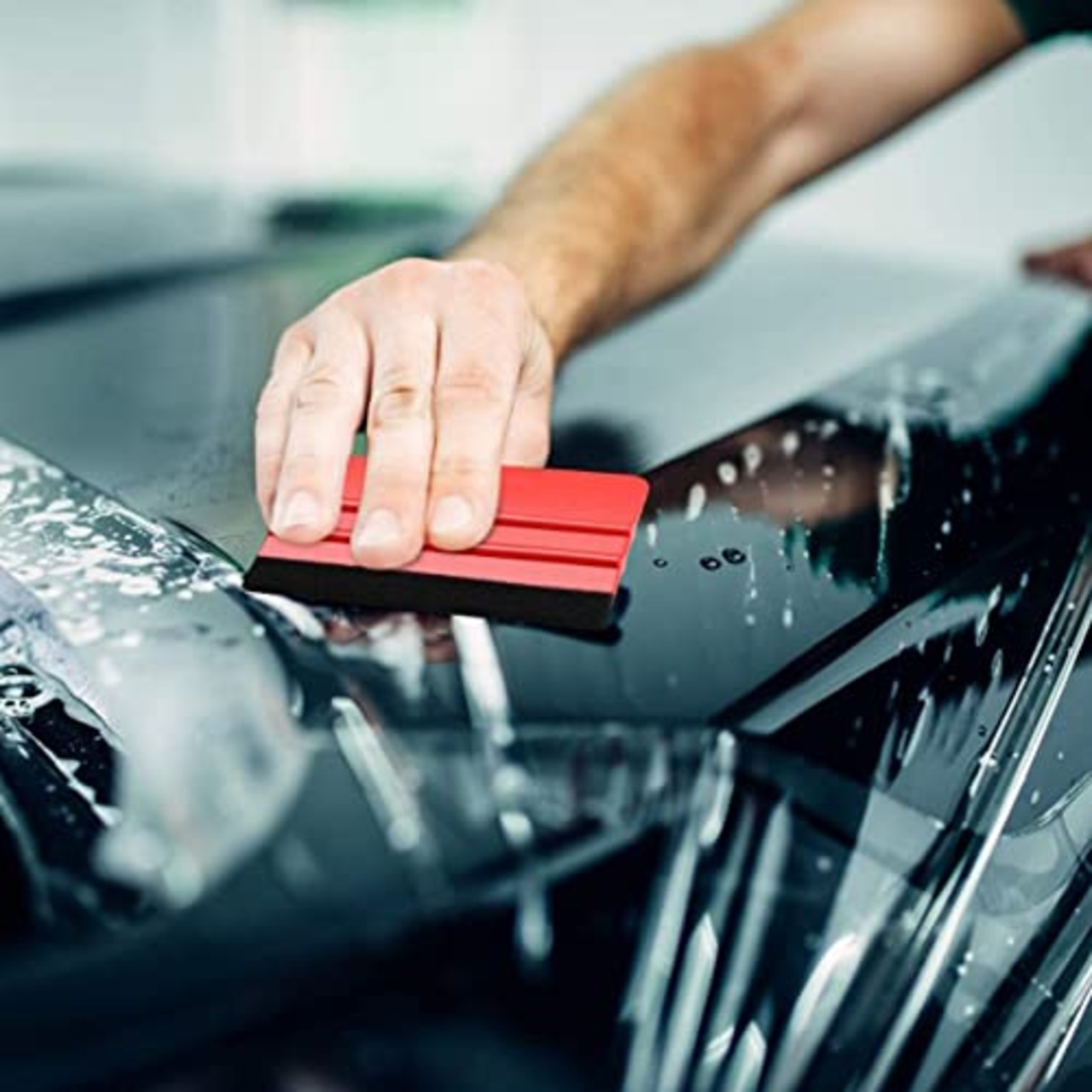 YFFSFDCスキージー スキージー フェルト セット 3色3点セット スキージーヘラ フェルト 自動車ラッピングフィルム 貼り施工ツールセット 貼付補助ツール 貼物に傷なし 気泡なし 壁紙 スキージ フェルト付 (シルバー/ブルー/レッド)