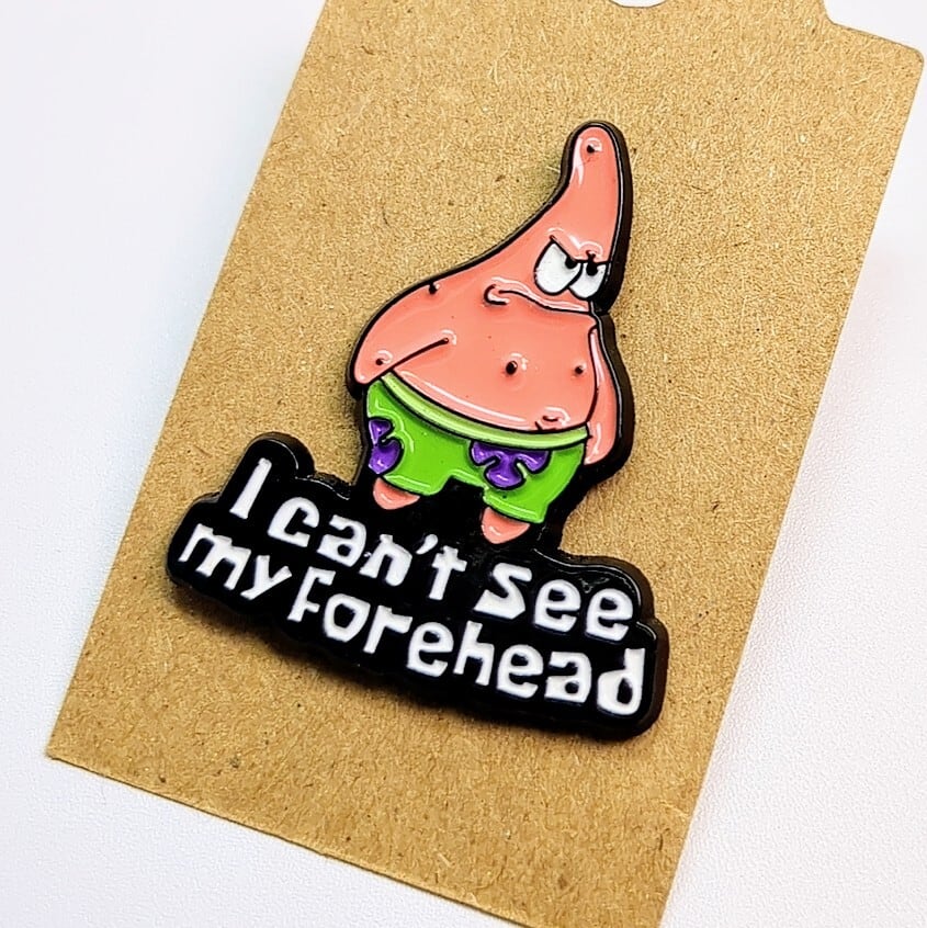 送料無料！ ★ピンズ PINS★ピンバッジ 【パトリック（スポンジボブ）“I can't see my Forehead”】 〚アメリカン雑貨 アメトイ〛