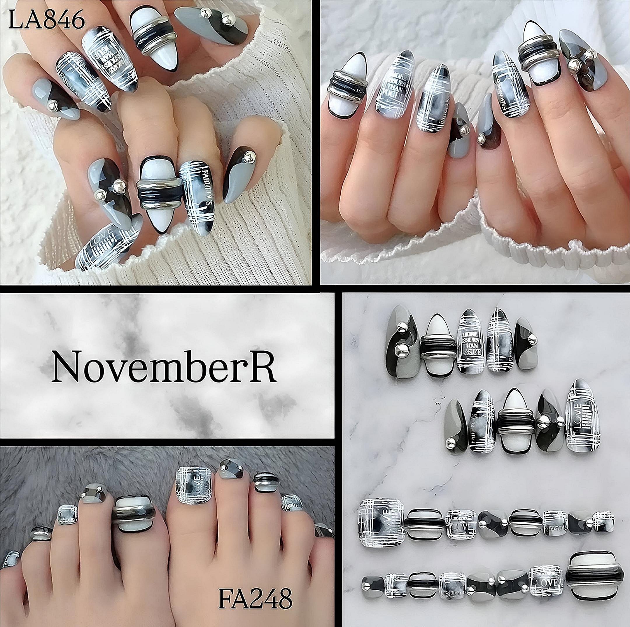 FA248⭐ニュアンスチェックフットネイルチップ | NovemberR 〰️ネイル