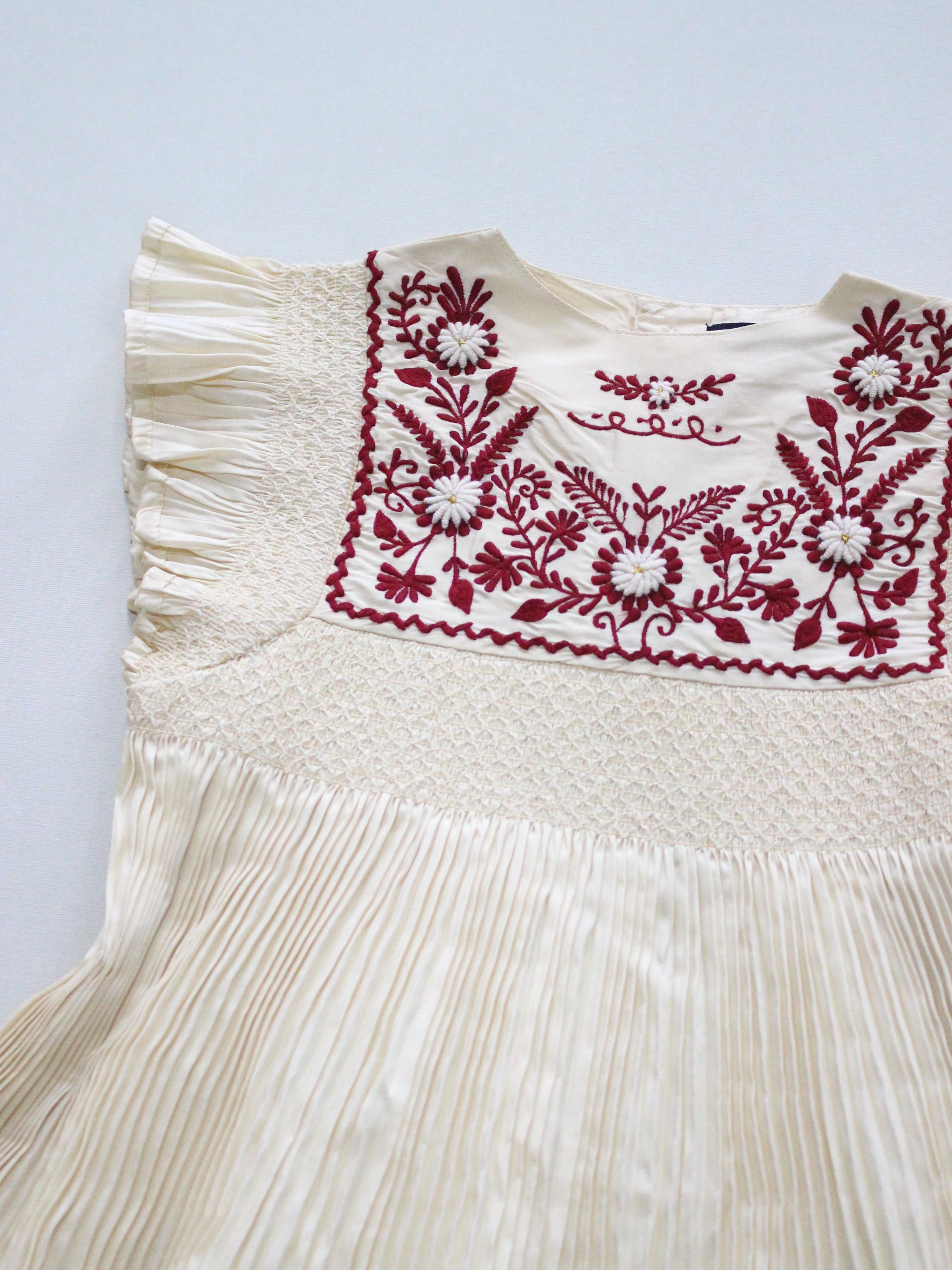 BONJOUR DIARY Dress pleated ivory taffetas 8y | RESONASON