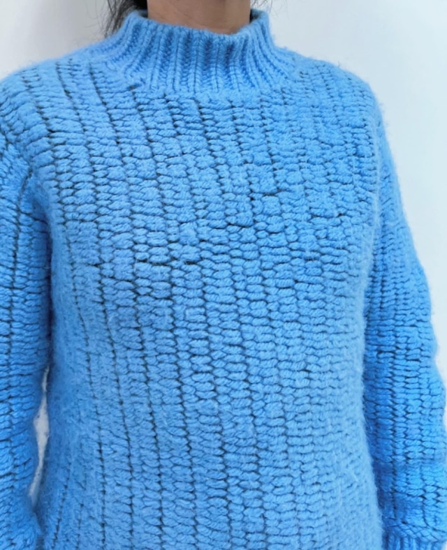 low gauge high neck design sweater