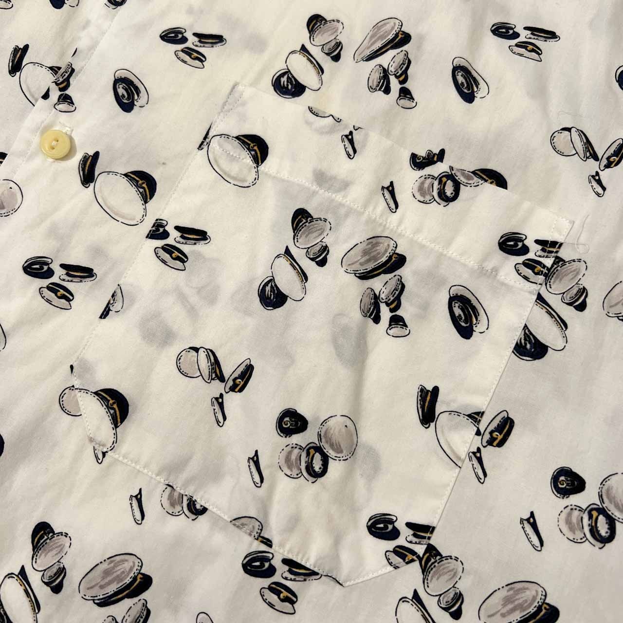 90s ビンテージ NAUTICA ノーティカ マリン帽 総柄 半袖シャツ L~XL程度 /メンズ/ホワイト