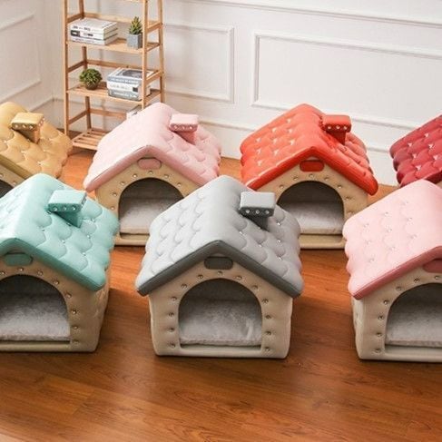 ペットハウス ペットベッド ハウス 犬小屋 犬 ネコ 猫 ピンク グレー