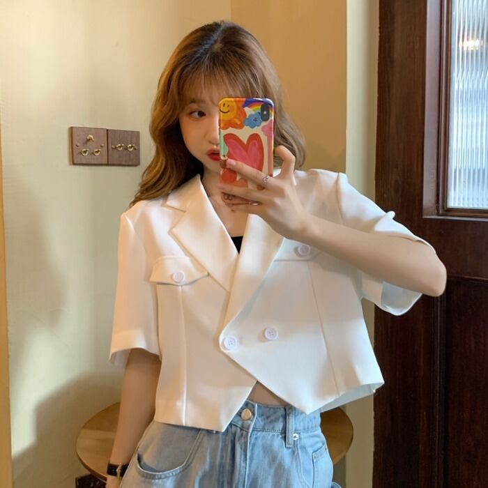 スプリングオータムスタイルショートジャケット レディースルーズ薄手トップス 春物 秋物 1号婦人10915601954