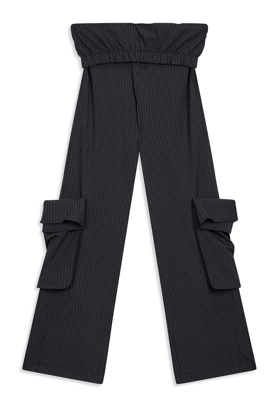 OPEN YY] STRIPE ROLLED WAIST CARGO PANTS, NAVY 正規品 韓国ブランド