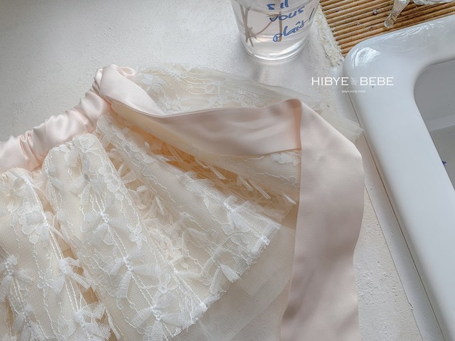 【即納】<Hibyebebe>  Ribbon lace skirt