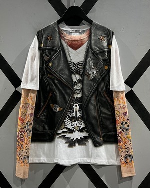 【X VINTAGE】Special Layered Design Loose L/S T-Shirt
