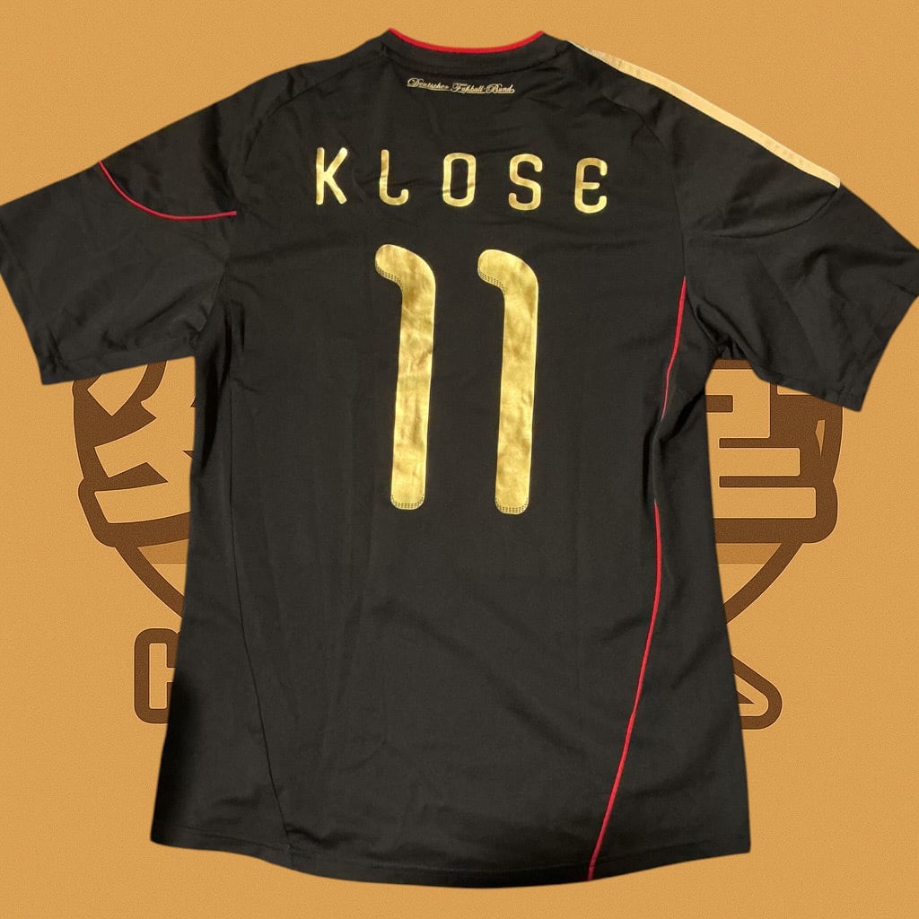 adidas】 ドイツ代表 KLOSE 11 ユニフォーム ブラック ゴールド S相当