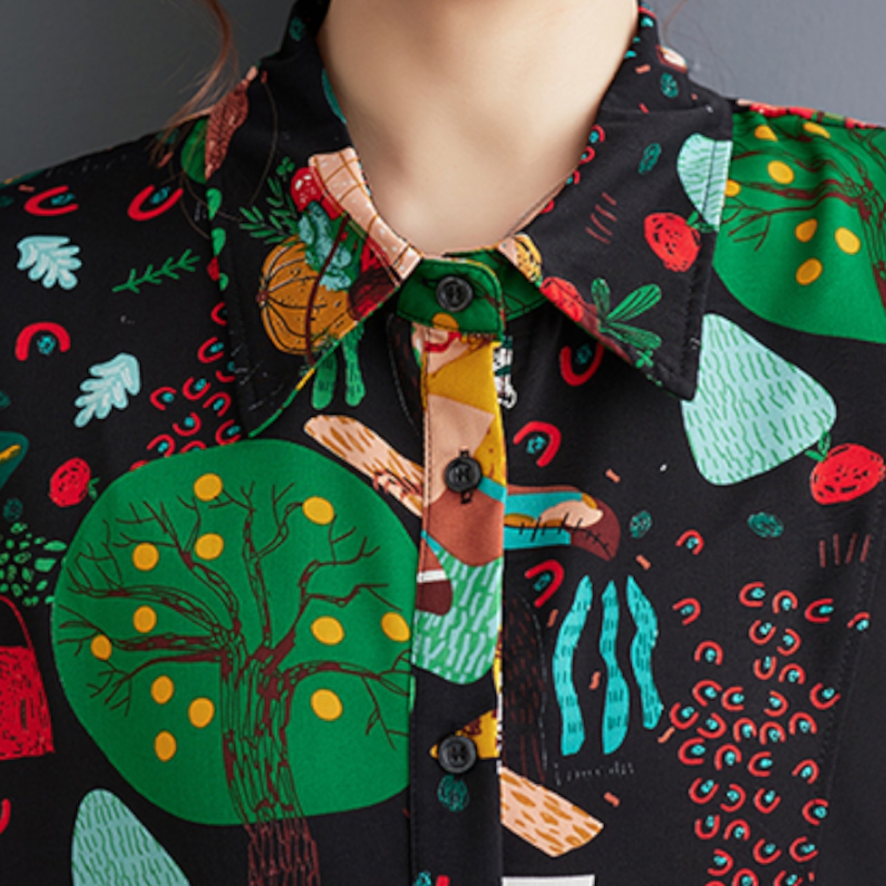 アーティスティックプリント シャツワンピース 30028