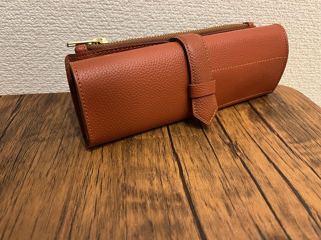 バハギア ペンケース ロール型 ファスナーモデル シュリンクレザー 