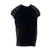 TSUMORI CHISATO ツモリチサト DRESS シルク100% ドット柄 ニット切替 ワンピース M/ブラック/ビンテージ