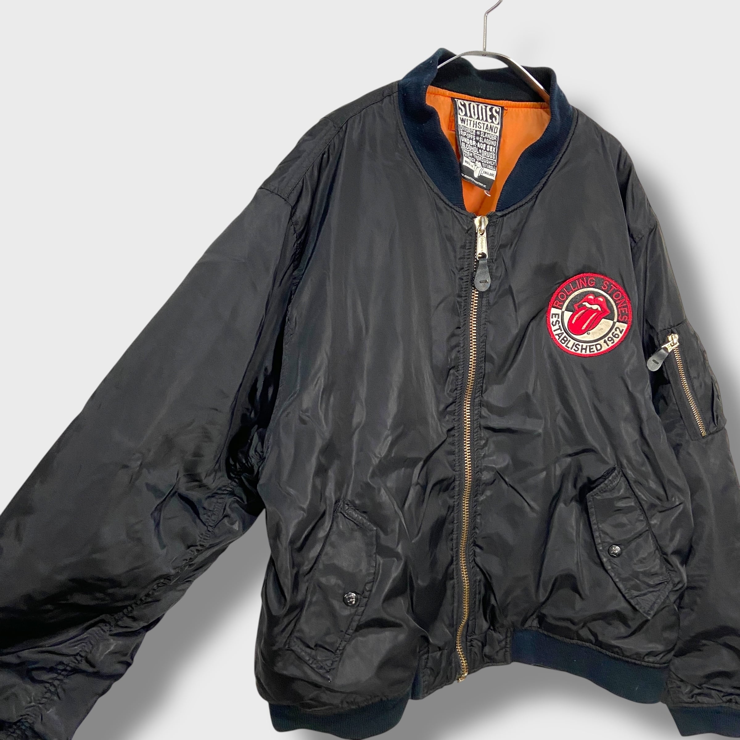 90s イングランド製 ローリングストーンズ MA-1 ツアージャケット XL