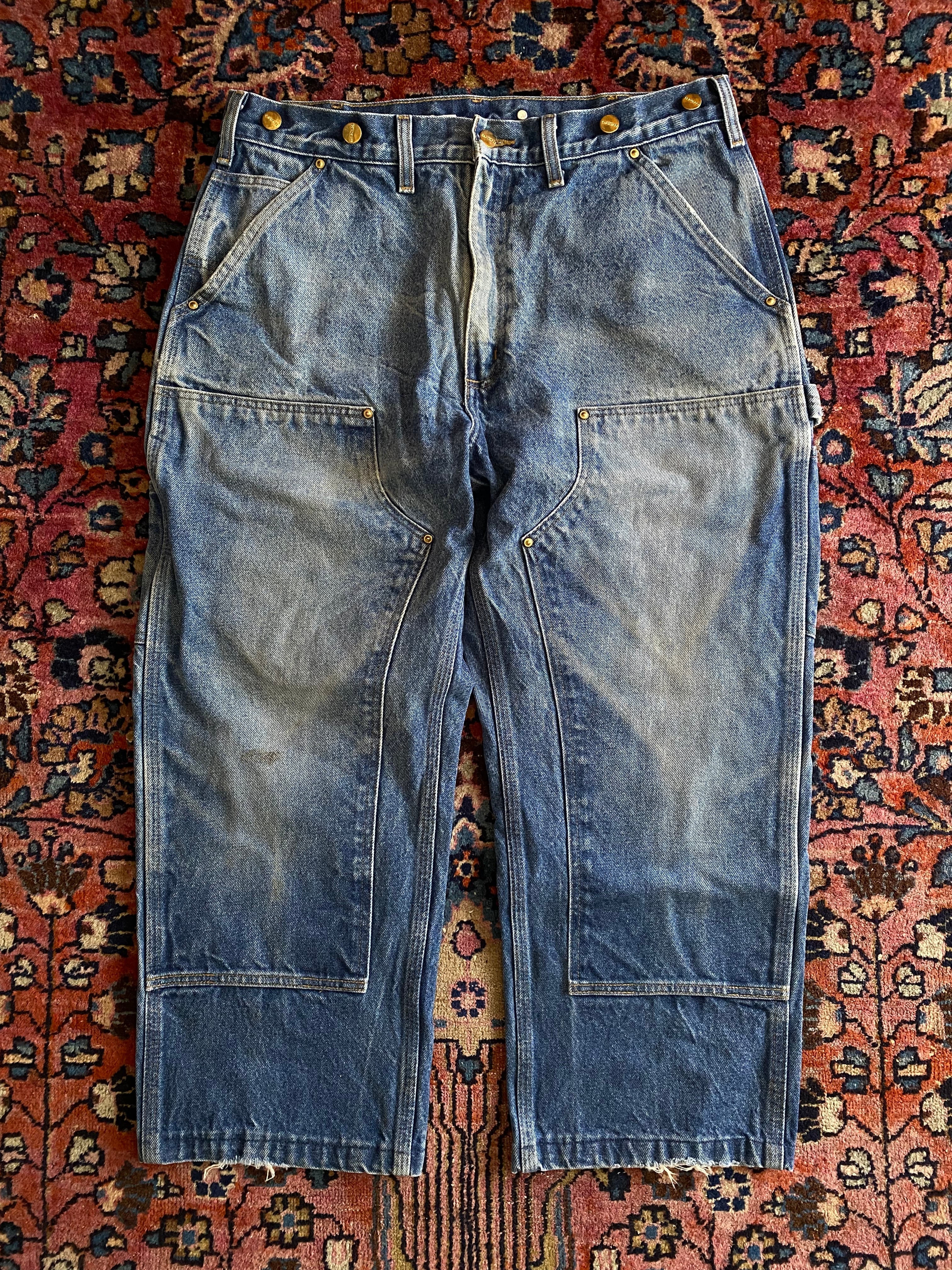 00s Carhartt Double Knee Denim Painter Pants / vintage