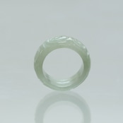 【13号】 Carving NyoYi  翡翠くり抜き甲丸リング A貨翡翠 jd_rg2511