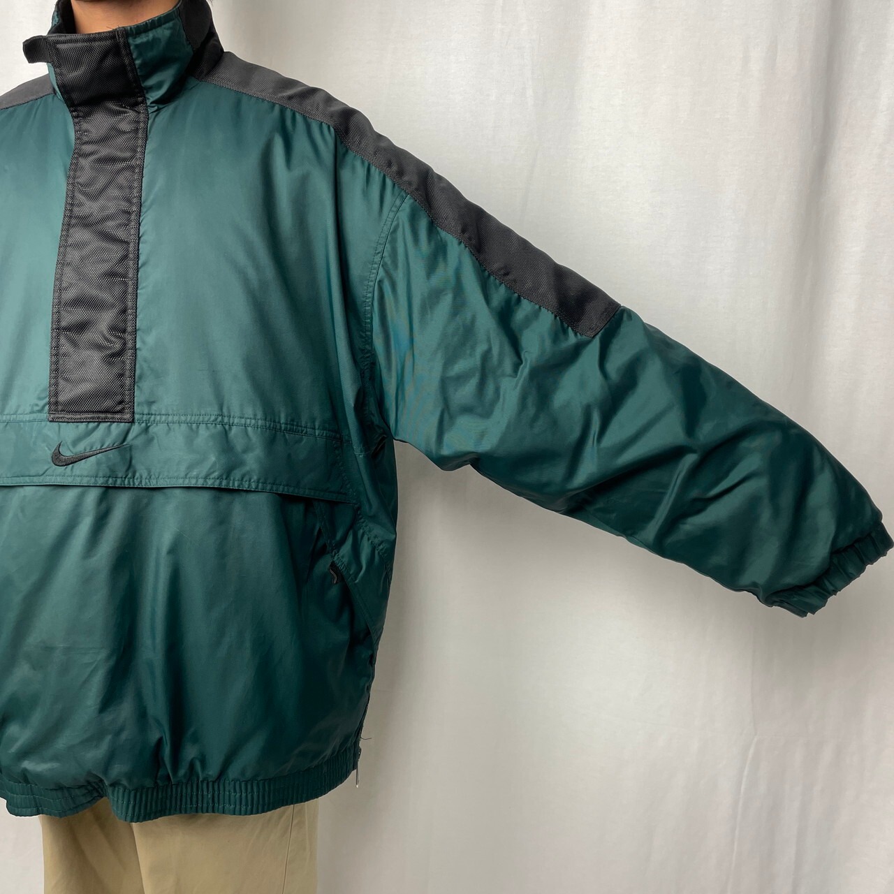 90~00年代 NIKE ナイキ 中綿プルオーバーナイロンジャケット ハーフ 
