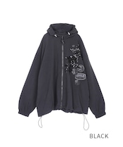 【直営店限定ITEM】レース×パッチルーズジップフーディー (BLACK) CQ-47125H