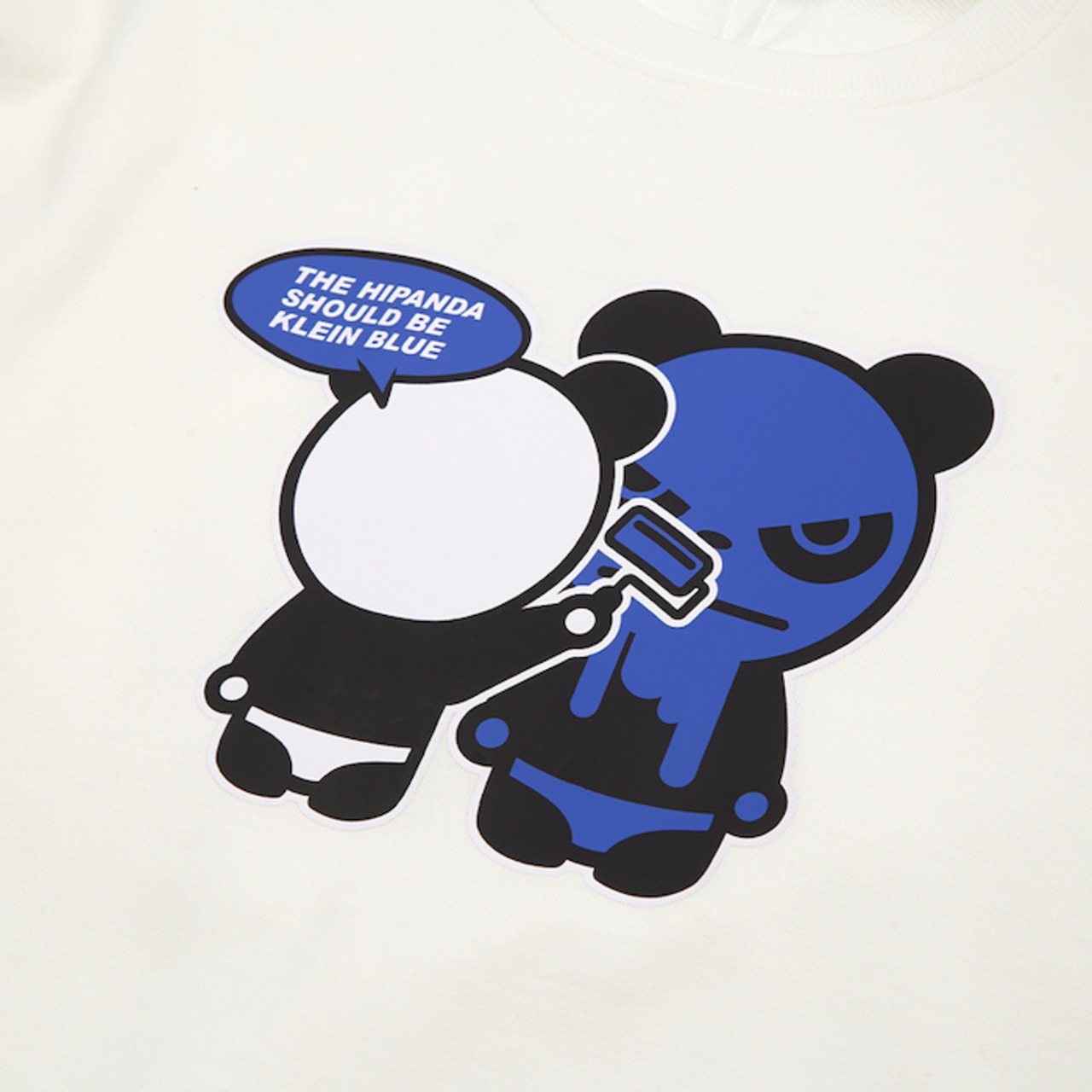 【HIPANDA】2622レディース ブルーパンダ プリント クルーネック スウェット トレーナー WOMEN'S BLUE PANDA PRINTED CREW NECK SWEAT SHIRT / BLUE・WHITE