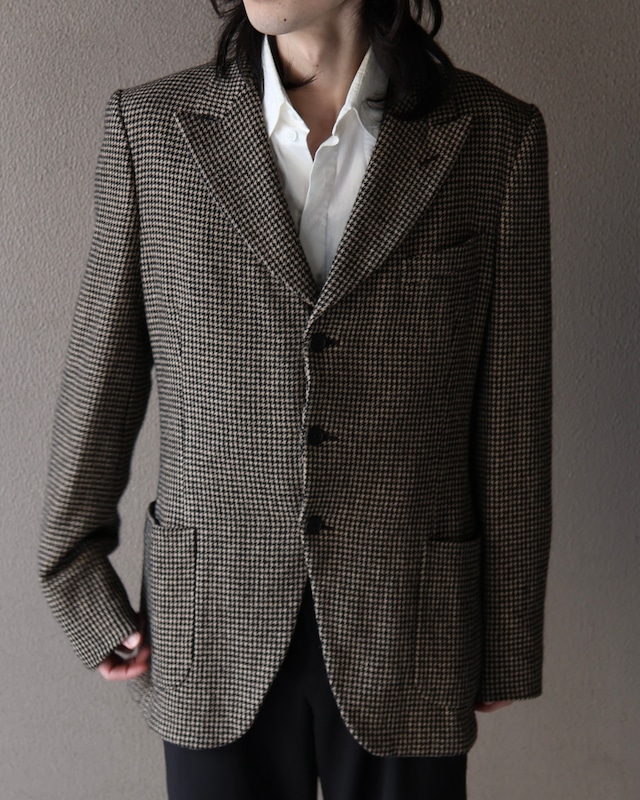 【Bottega Veneta】houndstooth wool tailored jacket