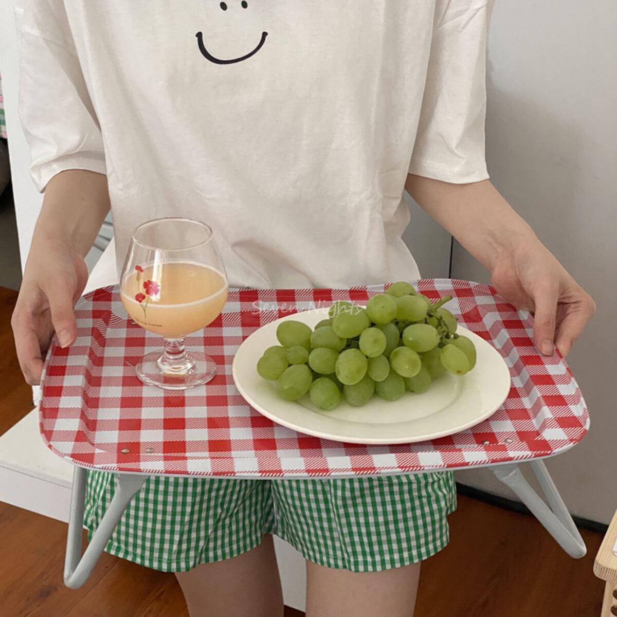 【TABLE】チェリー柄ミニテーブル トレー