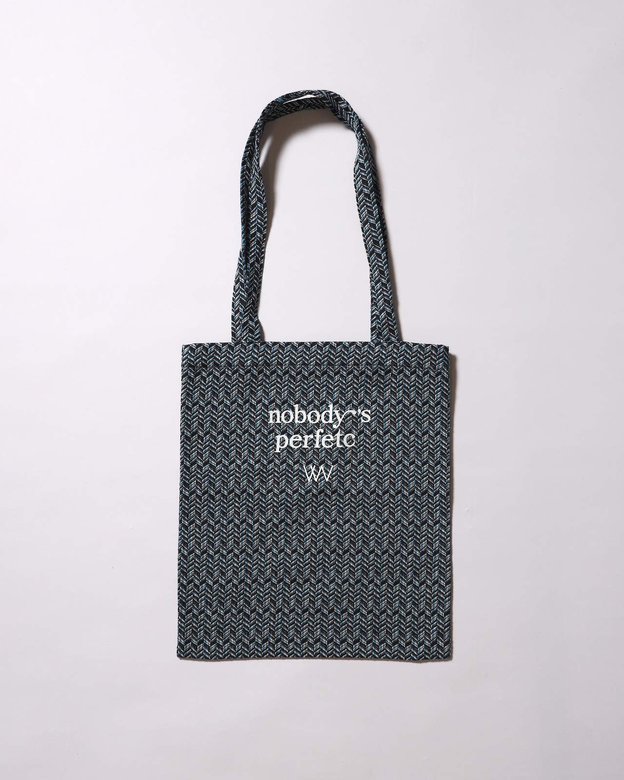 WV Original / nobody’s perfetc Tote Bag - Green Herringbone