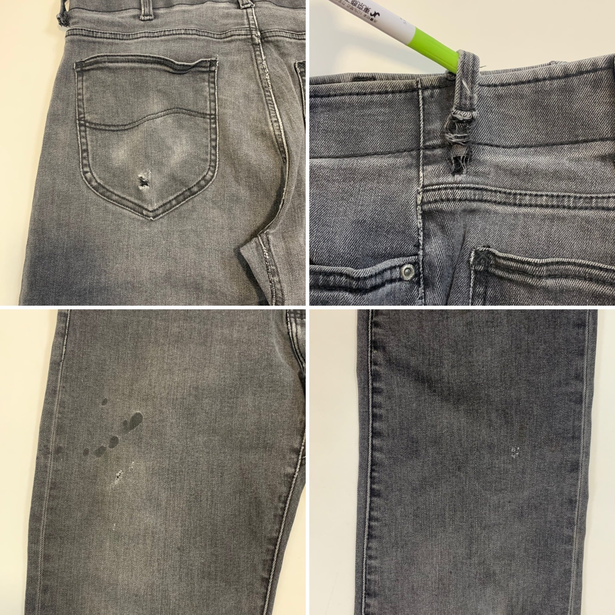 8524 Lee ブラックデニム スリムストレート スキニー ストレッチ W34