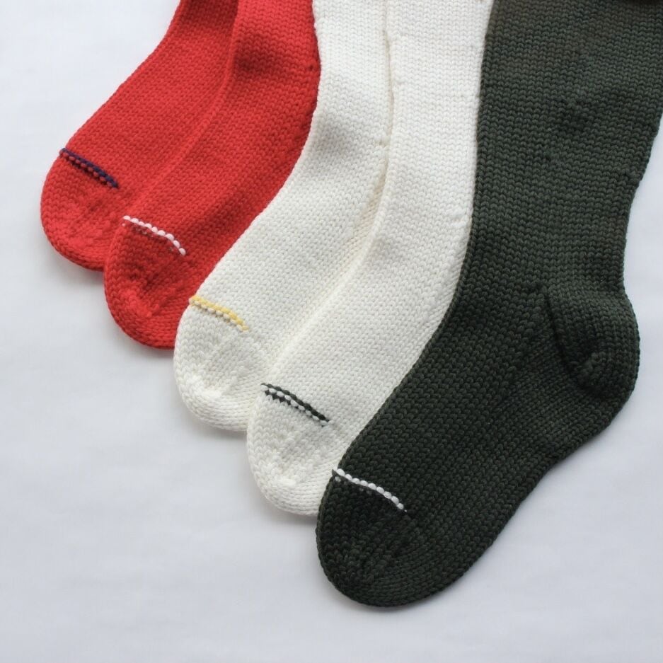 Meg KNITTING ウールプレーンソックス ライン入り 【Women