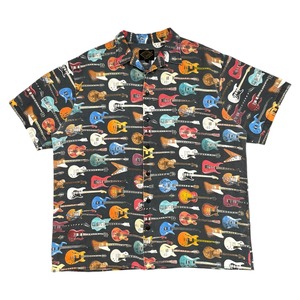 GJ ELECTRIC GUITAR ALL OVER BUTTON SHIRT SIZE XXL (USED)