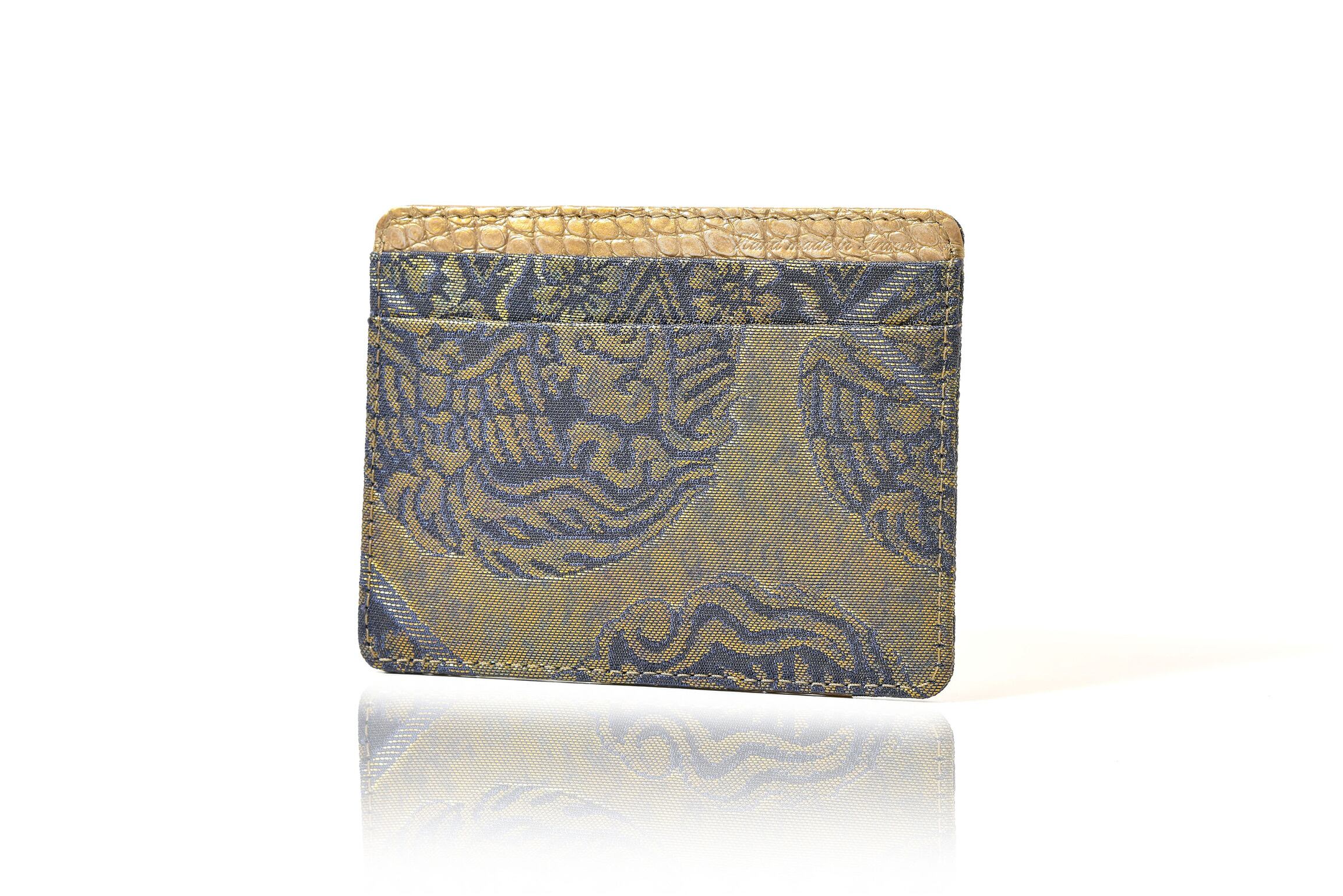 JRxSJ『艶やか』カードケースM/古代錦/"名物裂"/紺鼠-ベージュ/JPCG-KOD-M25-C22be-1