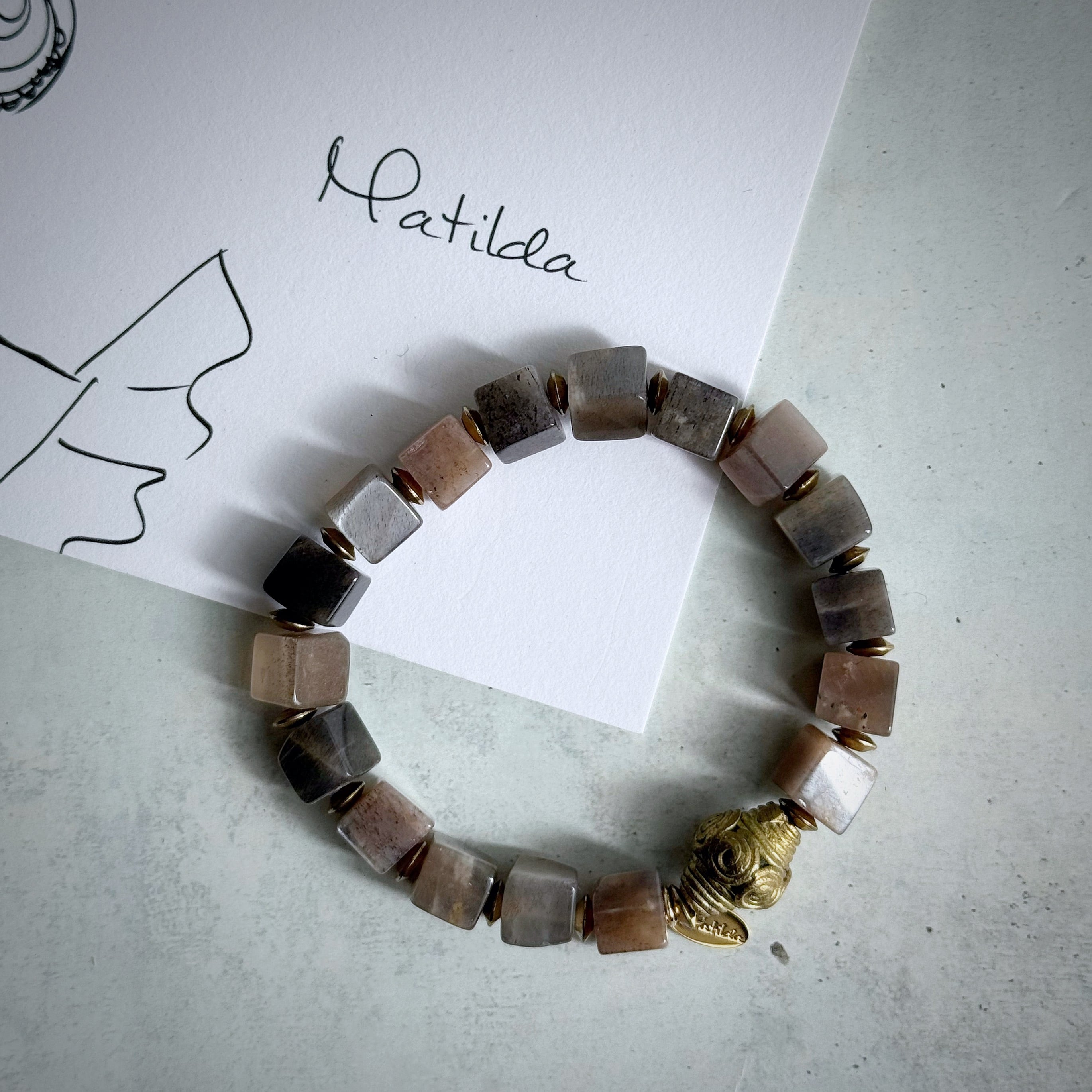 tumble bracelet(ブラックムーンストーン)