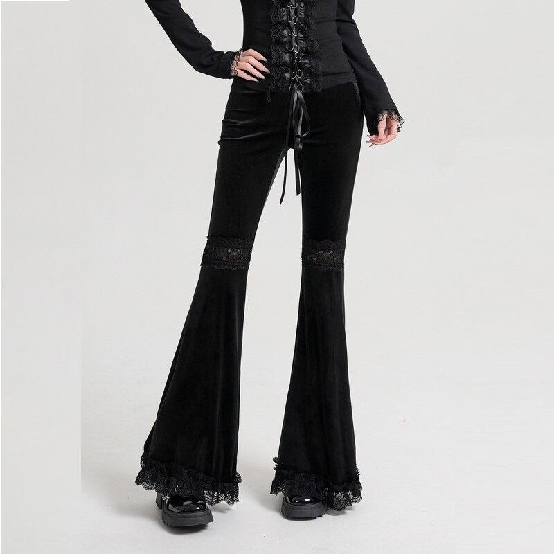 Velvet flare pants r0166