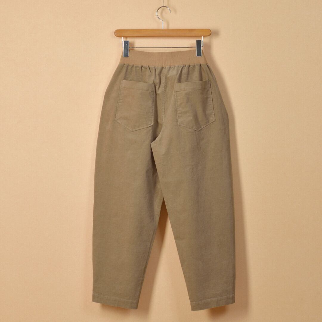 Fabrique en planete terre ファブリケアンプラネテール コーデュロイカーブパンツ・ベージュ カットソーリブとストレッチコーデュロイのコンビネーションワイドパンツ【送料無料】