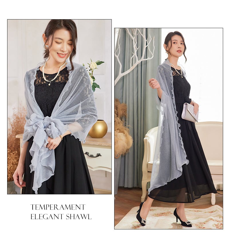 交換無料 即日配送 送料無料 パーティーショール ロング 大判 4way