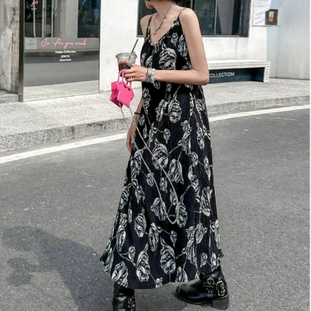 Floral A-line dress (ME461)