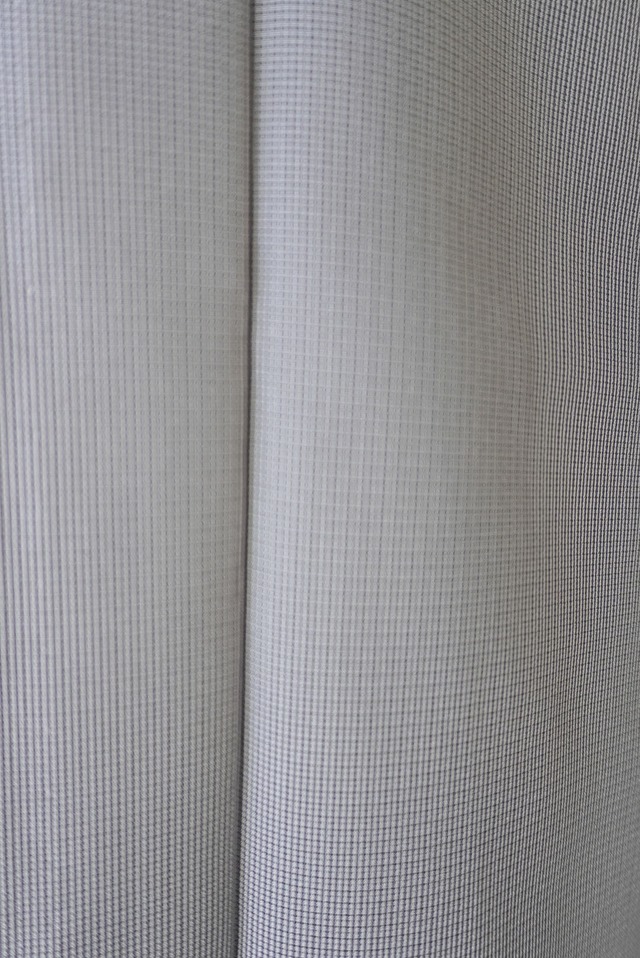 【夏・絽】桑の実色×オフホワイト　万筋　絽　江戸小紋