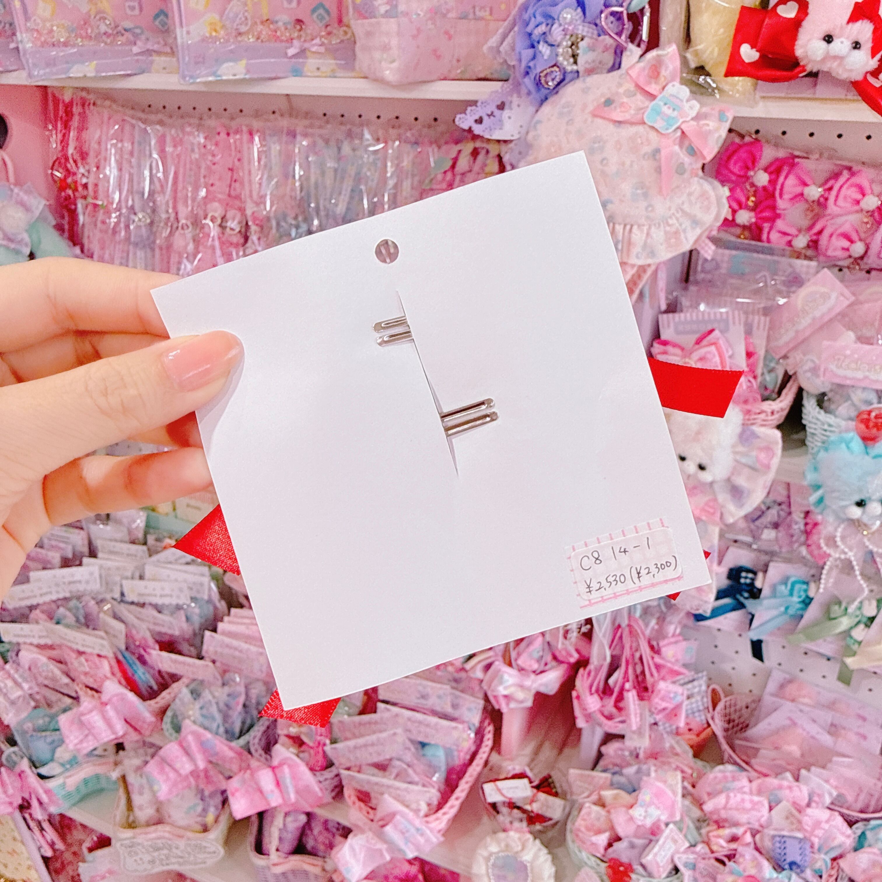 【C8】14-1うさちゃんみつあみリボンツインヘアクリップ