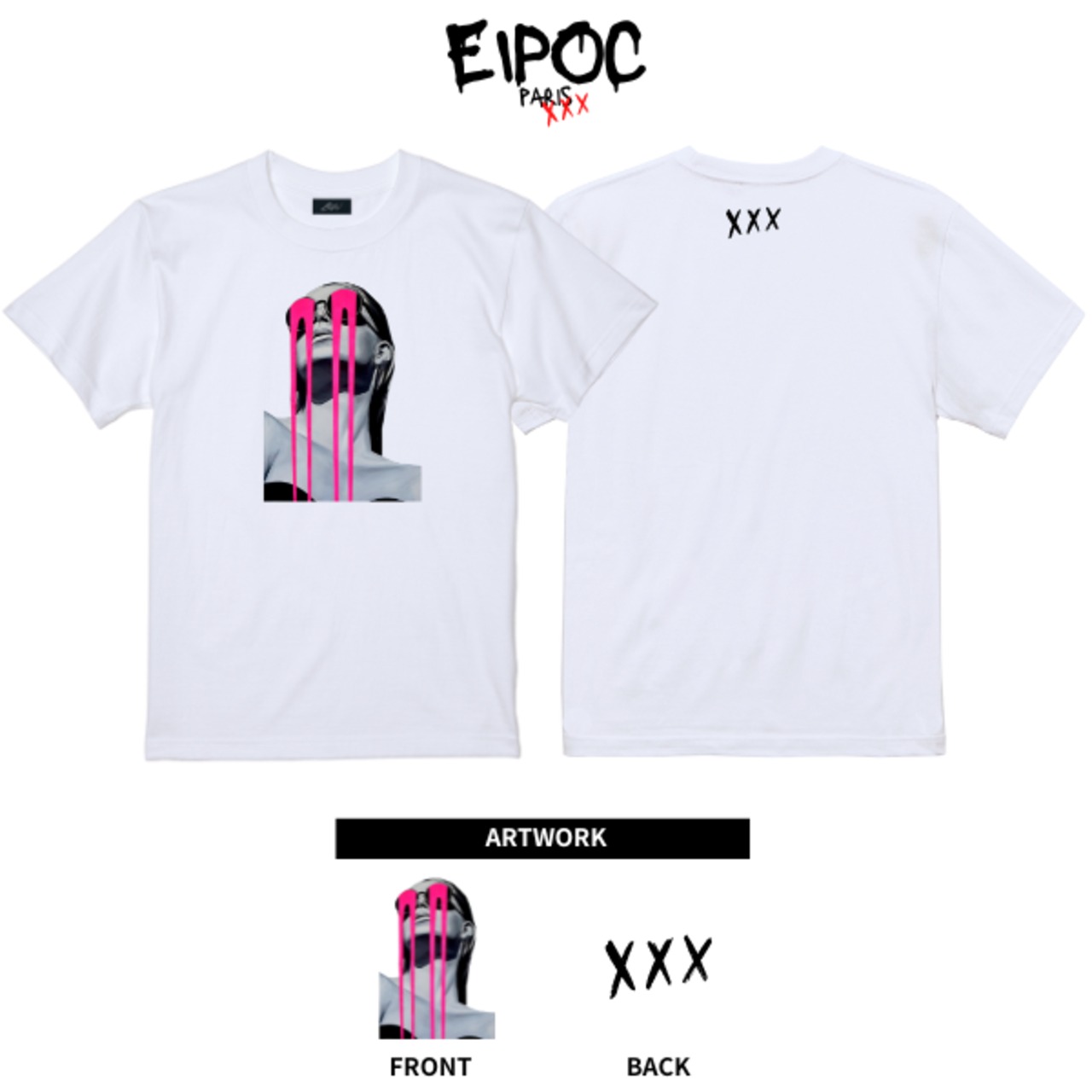 EIPOC PARIS 「"Woman Tears #B" S/S T-Shirts Black/White/Blue」 - 2
