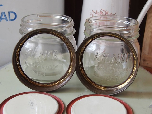 イギリスアンティーク　ガラスジャー(2個セット)　KILNER