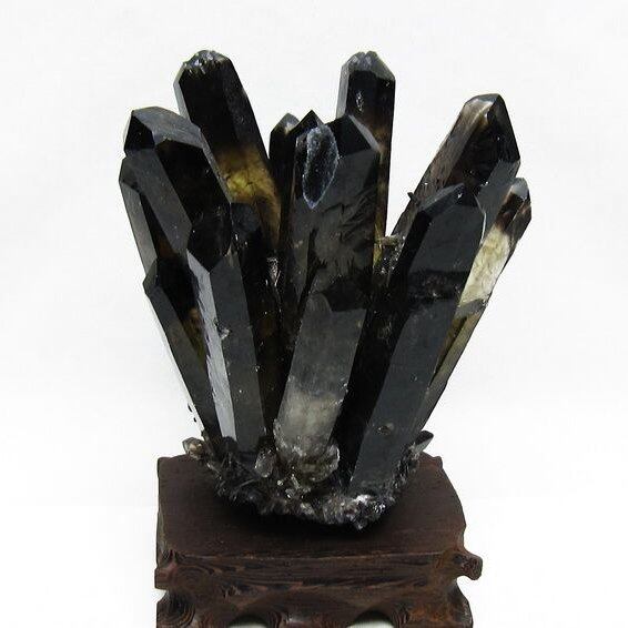 モリオン クラスター 黒水晶 原石 台座付属 一点物 182-8424