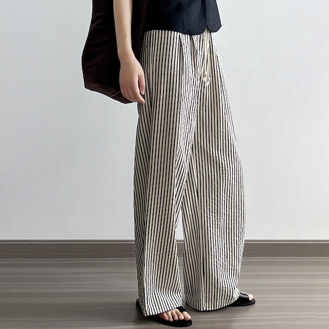 stripe wide-leg pants 12557