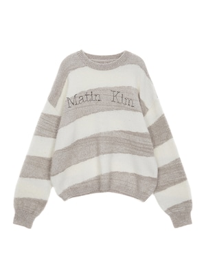 [Matin Kim] STRIPE SNOWBALL KNIT PULLOVER IN BEIGE 正規品 韓国ブランド 韓国ファッション 韓国代行 マーティンキム matinkim